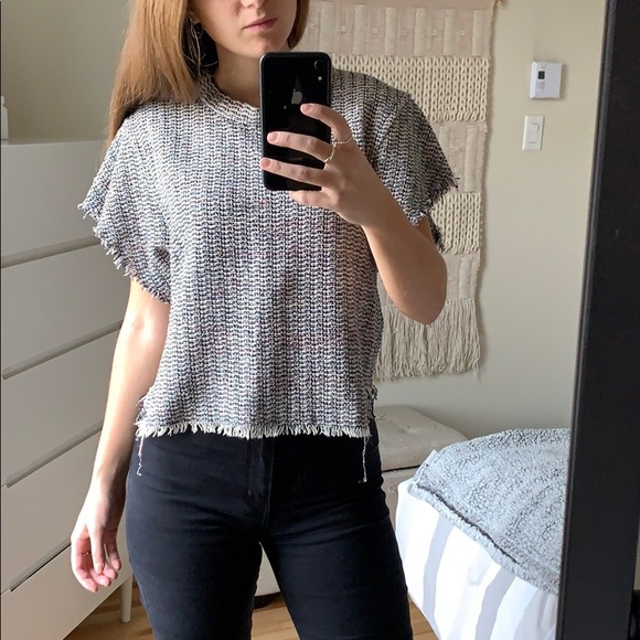 IRO Paris Devan Tweed Crop Top - Picture 3 of 7